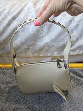 PACSUN Cream Shoulder Bag with Studded Strap